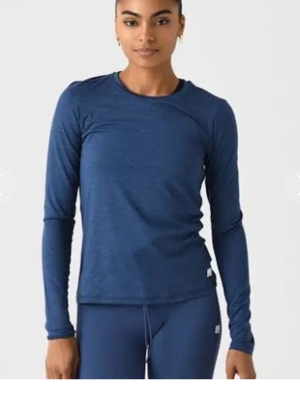 Vuori Heathered Navy lux longsleeveCrewneck Tee